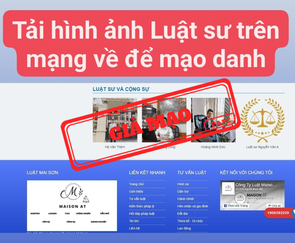 Nở rộ các phương thức giả mạo Văn phòng Luật và cơ quan Công an để lừa đảo