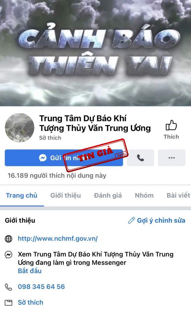 Hình ảnh tài khoản giả mạo