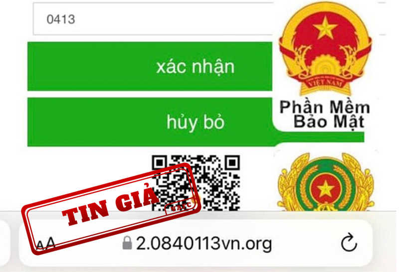 Giả mạo Cổng thông tin điện tử Bộ Công an để lừa đảo
