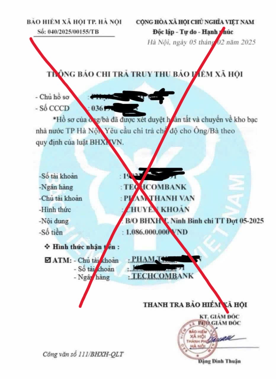 Hà Nội: Giả mạo công văn chi trả chế độ bảo hiểm xã hội