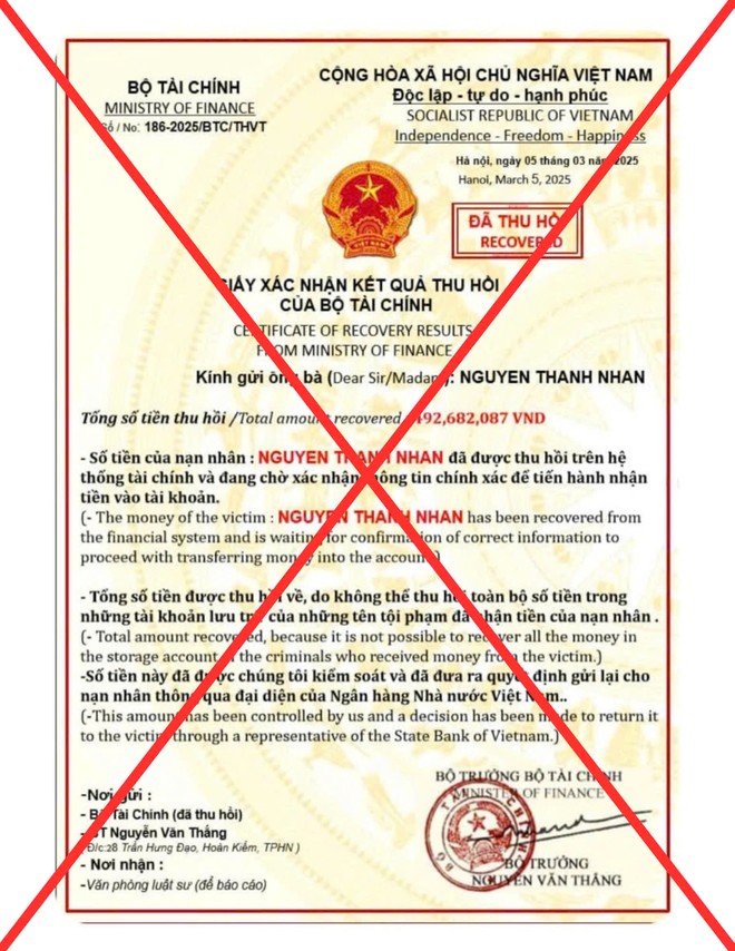 Bộ Tài chính liên tục bị giả mạo để lừa đảo
