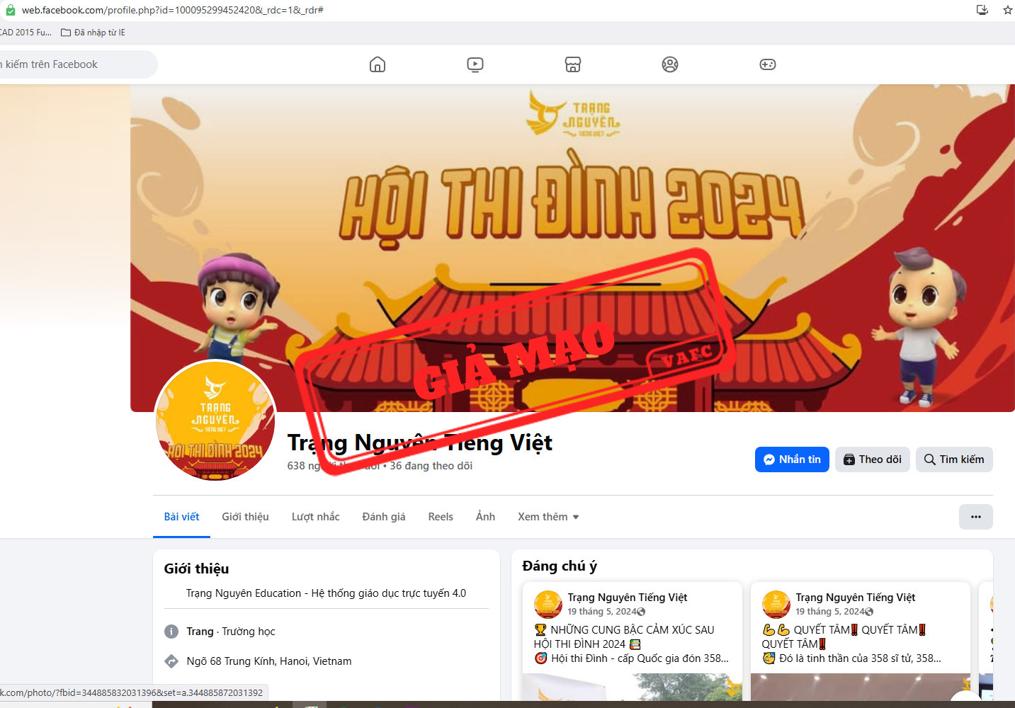 Giả mạo các cuộc thi Trạng Nguyên Tiếng Việt để lừa đảo