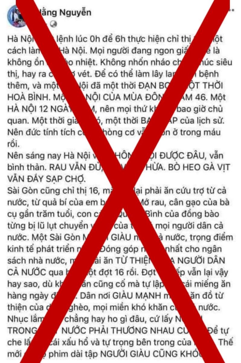 Chủ tài khoản Facebook 'Hằng Nguyễn' bị phạt 5 triệu đồng vì đăng tin gây hoang mang dư luận