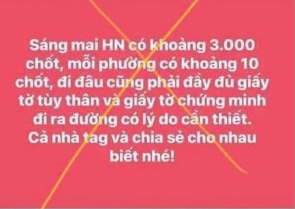 Hà Nội xử phạt 12,5 triệu đồng cá nhân thông tin sai sự thật về phòng, chống dịch Covid-19